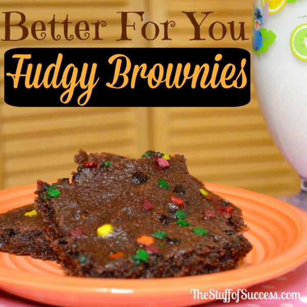 Better For You Fudgy Brownies and Milk