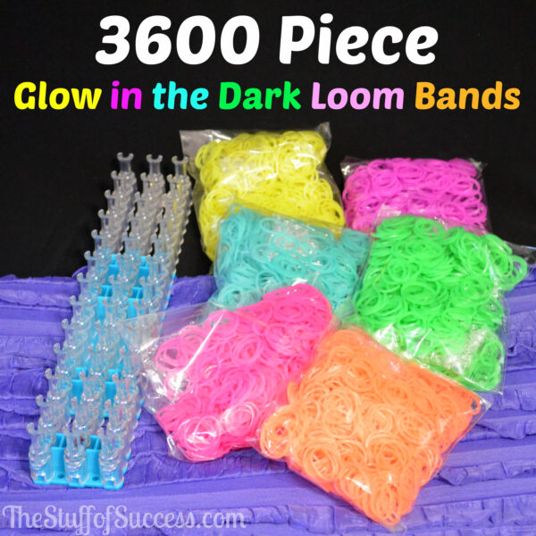 3600 Piece Glow in the Dark Loom Band Set