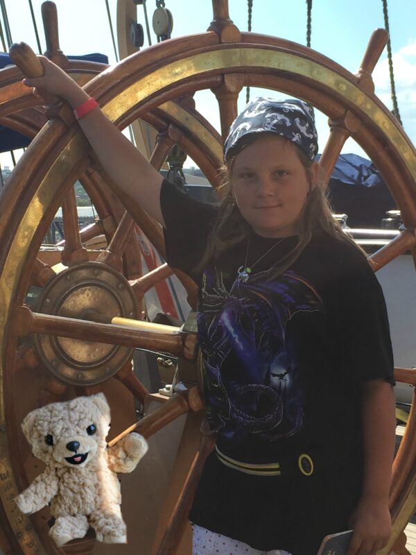Snuggle Bear on the Coast Guard Eagle