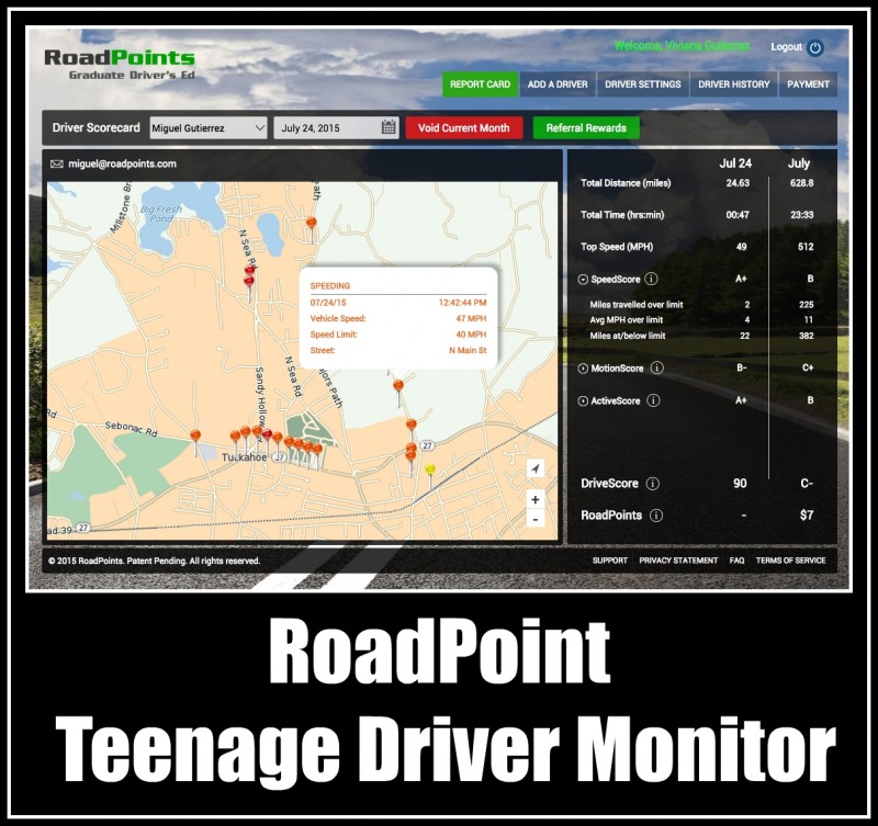 RoadPoints Teenage Driver Monitor