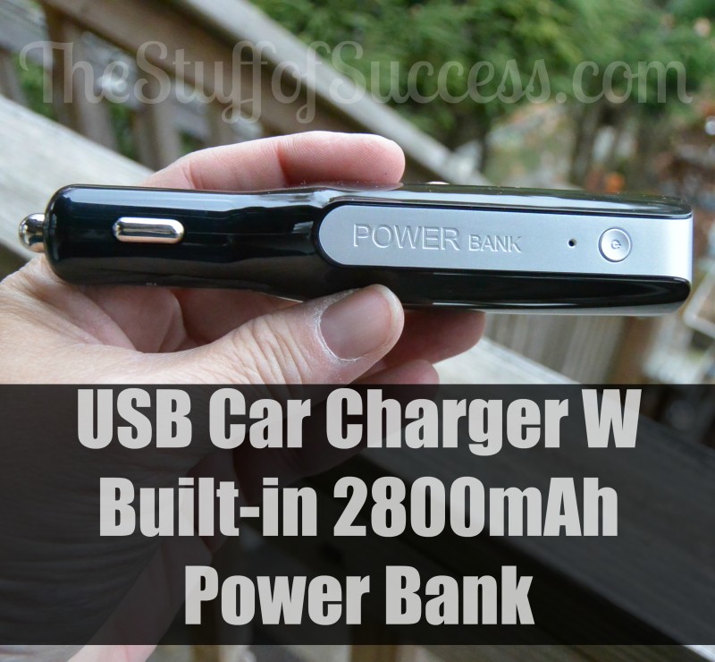 USB Car Charger W Built-in 2800mAh Power Bank
