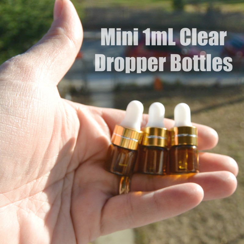 Mini 1mL Clear Dropper Bottles