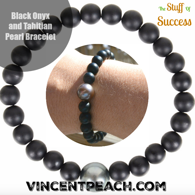 Black Onyx and Tahitian Pearl Bracelet by Vincent Peach
