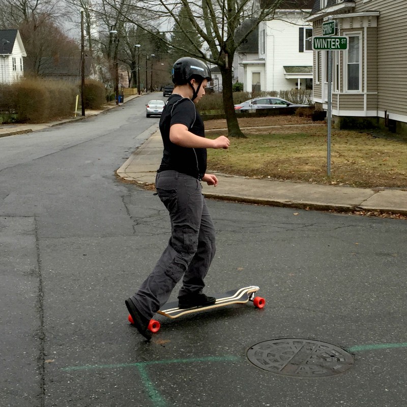 anthony learning the longboard